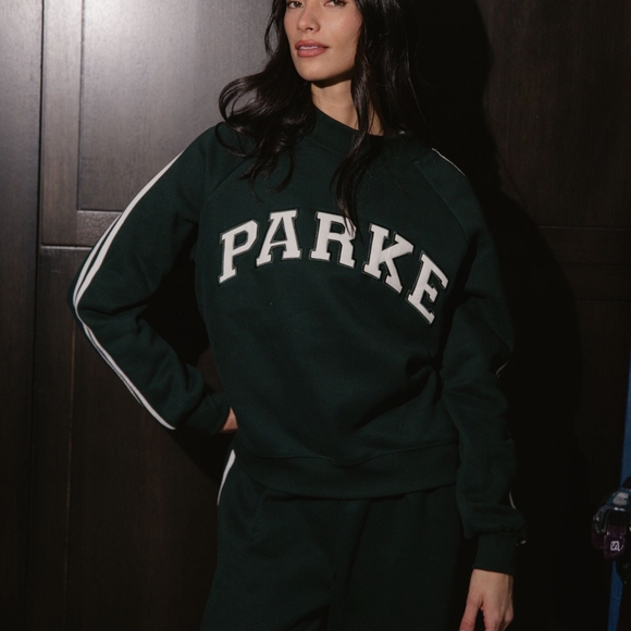 New Just Dropprd Parke Forest Green Mockneck Sweatshirt L/XL